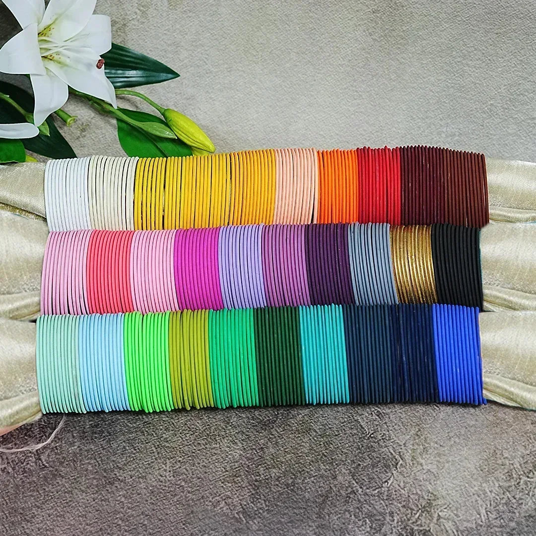 Premium Velvet Metal Bangles Combo for Women & Girls (Pack of 30 Dozen) - The Golden Cascade